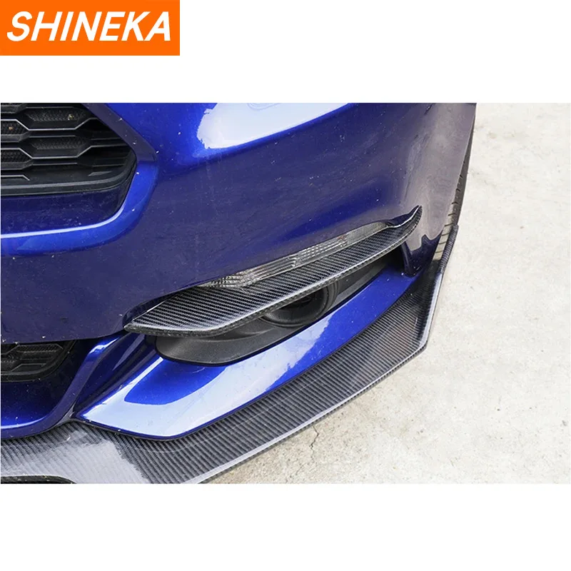 SHINEKA ABS Car Front Fog Light Eyelid Decoration Cover Trim Strips Stickers For Ford Mustang 2015-2018 Car Styling Accessories