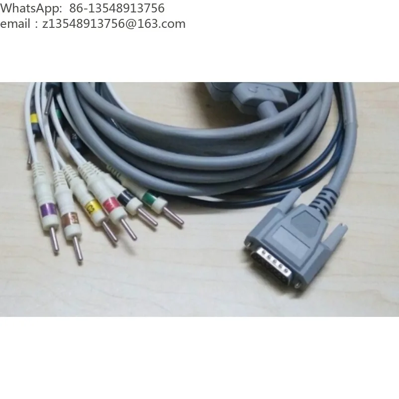 12 Lead ECG Cable Compatible CM1200, 3.0mm Pin Type EKG Lead Wire Electrocardiograph Accessory