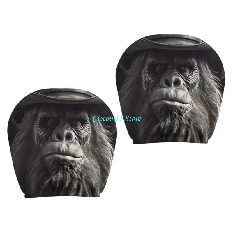 Y1UB Gorillas Design Headrest Cover Polyester for Most Quick Install and Remove