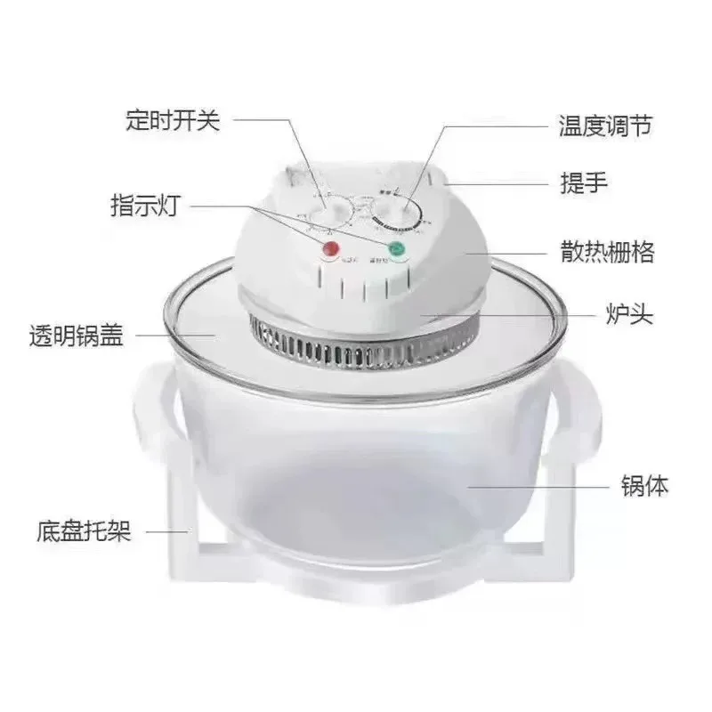 Visual Air Fryer European 220V US 110V Household 12L Large Capacity 17L