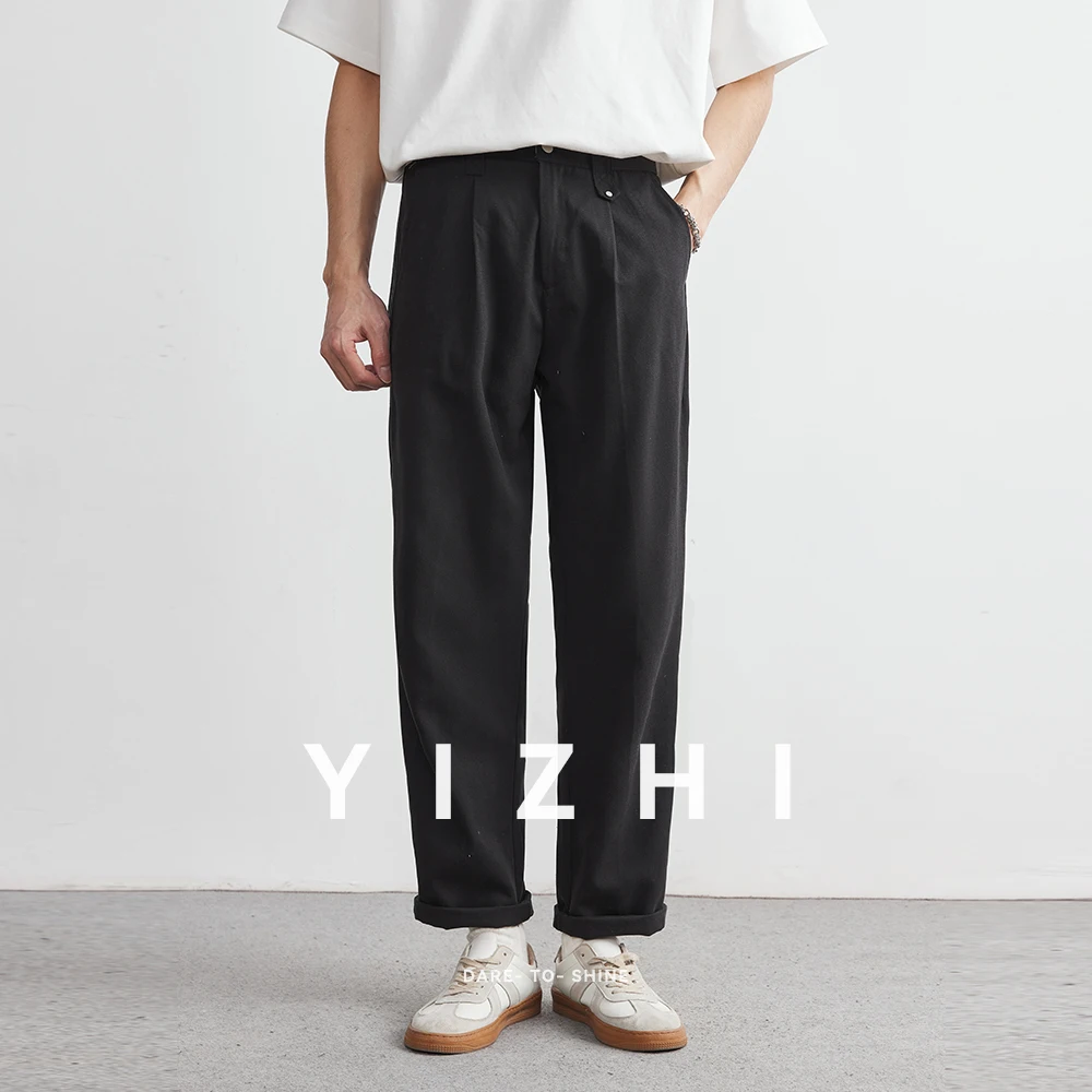 2025 New Lyocell Straight Drape Casual Pants Men's Spring New All-match Loose Suit Pants Fashionable High-end Pants