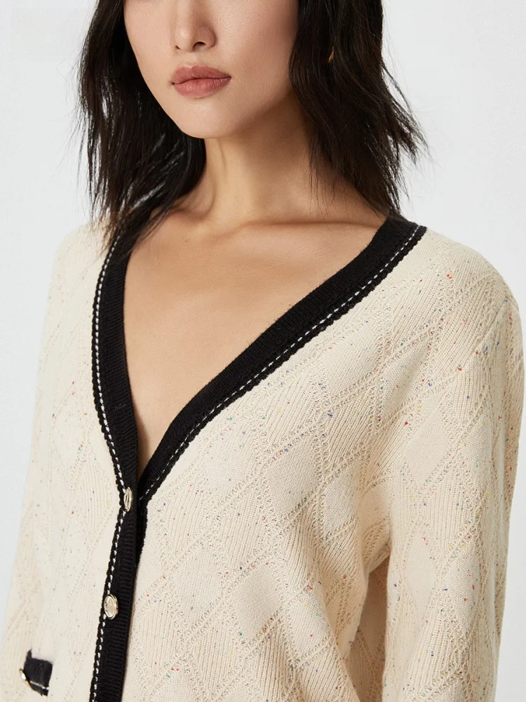 Faionable V-Ne Open Vest Gebreide Trui Dames Patchwork Kleur Blo Design College Sle Herfst Winter Nieuwe collectie