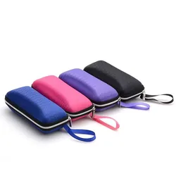Portable Glasses Case For Women Men Sunglasses Box With Lanyard Zipper Eyeglass Case Cover