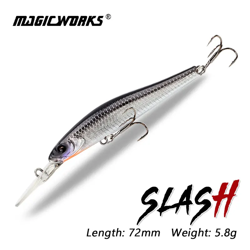 

MAGIC WORKS 72mm 5.8g Minnow Fishing Lure Supplies New Wobblers Jerkbait Sinking Artificial Fishing Trout Lures Perch Hard Baits