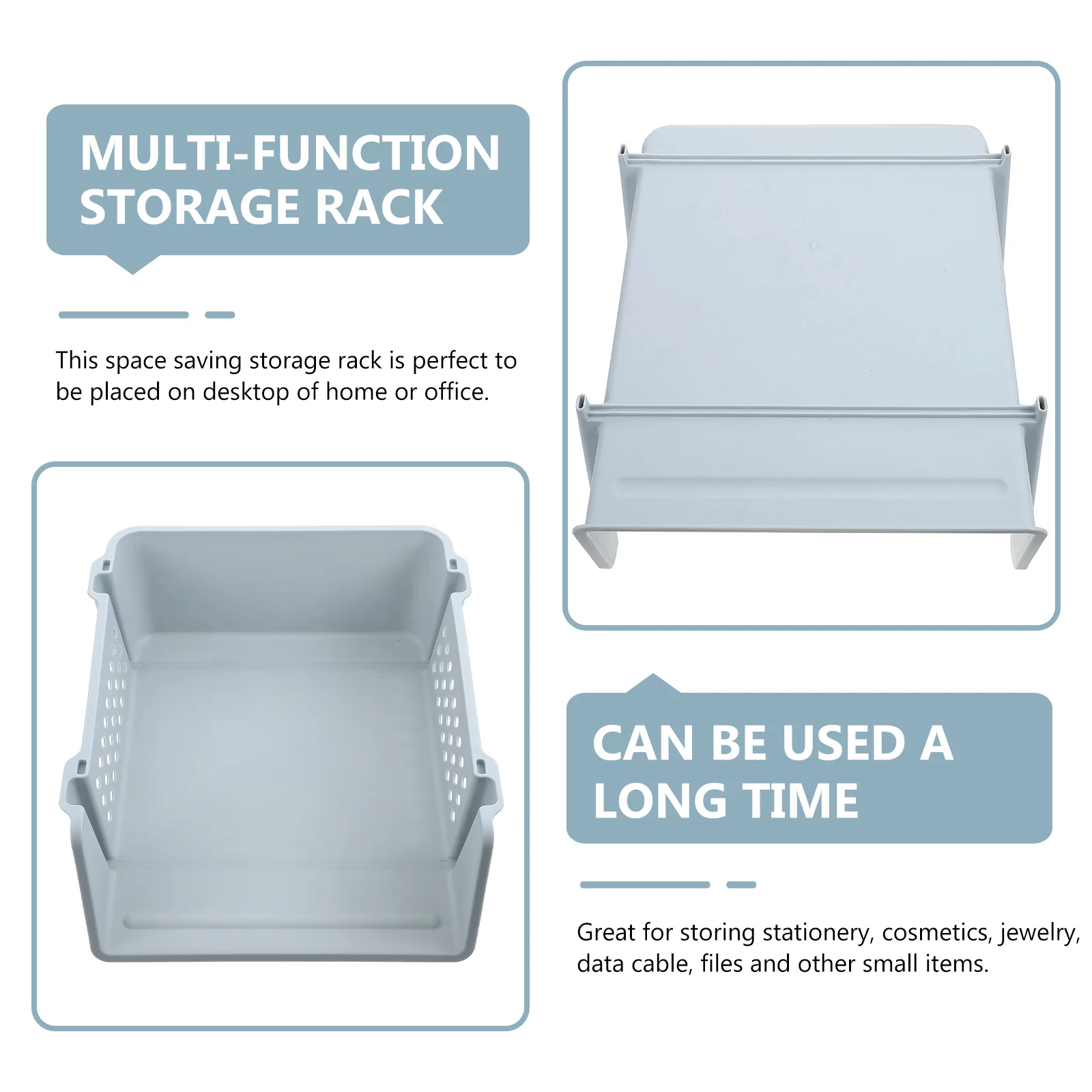 

Stackable Storage Rack Desktop Sundries Organizer Plastic Multi-Functional Stationery Holder Office Supplies Sundries Organizer