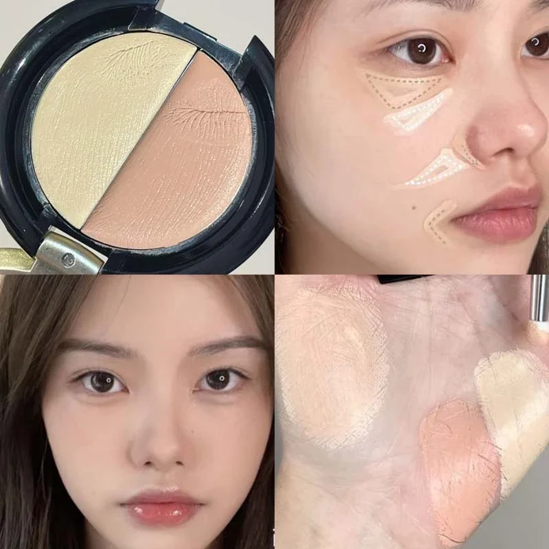 2-Color Mini High Coverage Concealer Palette Cover Anti Dark Circle Freckle Waterproof Foundation Face Makeup Base Cosmetic