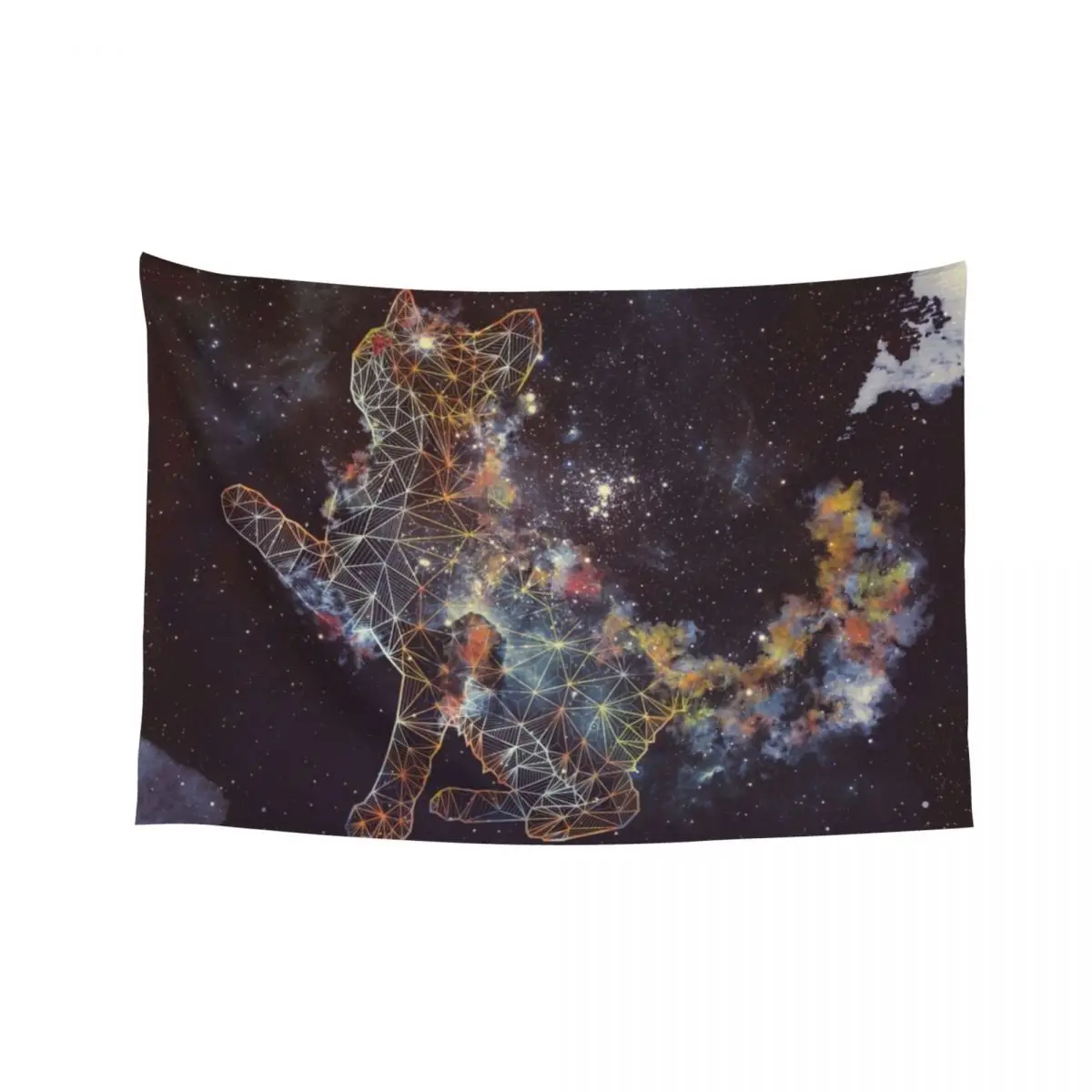 

Celestial Cat Tapestry Outdoor Decor Mushroom Funny Decoration Wall Tapestry