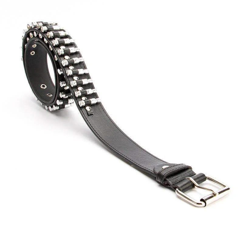 GAOKE Holle Bullet Decoratie Riem Mode Dames Leer Bezaaid Gift Man Goth Rock Wild Verstelbare Vrouwen Punk Zwarte Riem