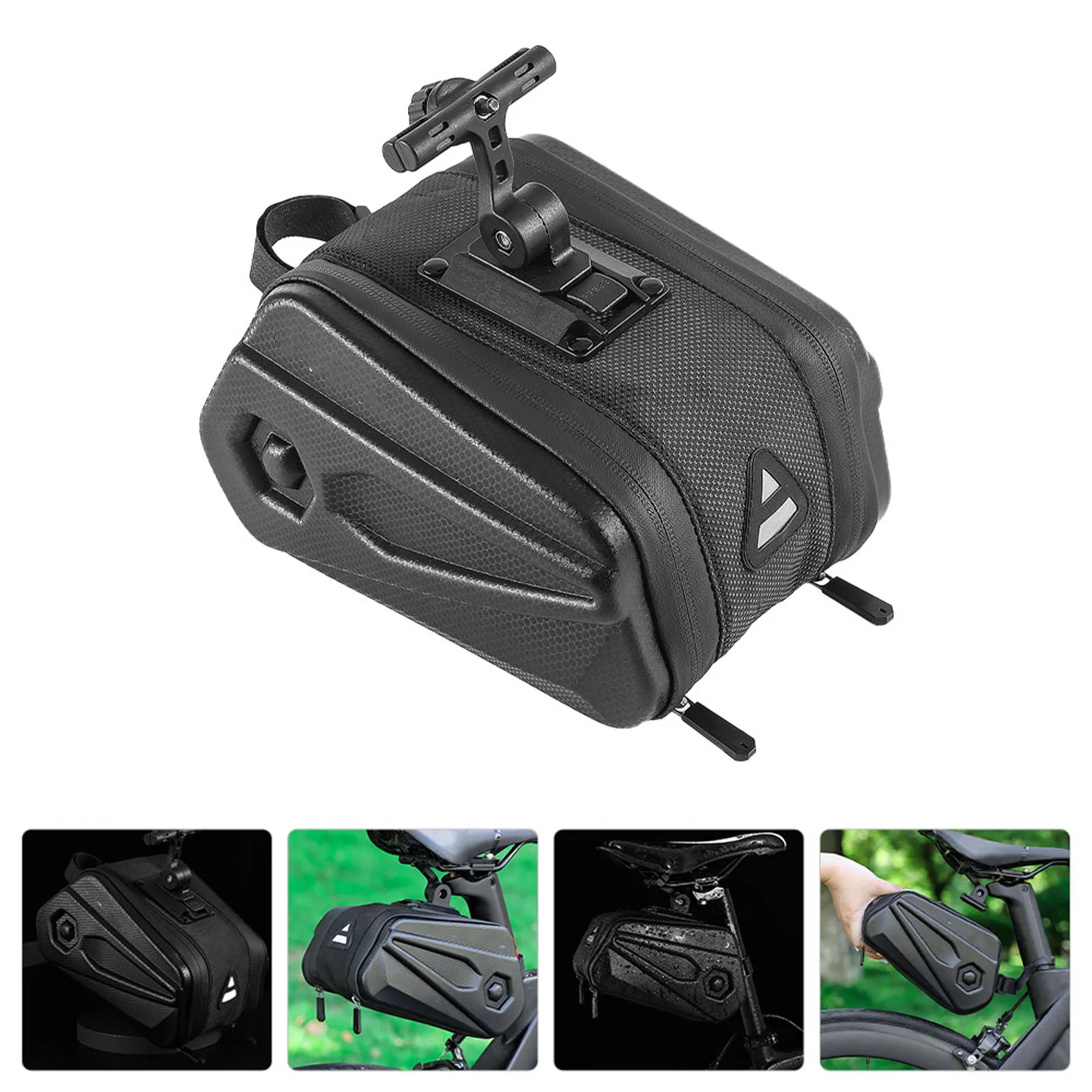

Large Capacity Bike Seat Bag Rear Tail Pack EVA PU Material Reflective Strip Durable Storage Pouch Waterproof Backseat Bag