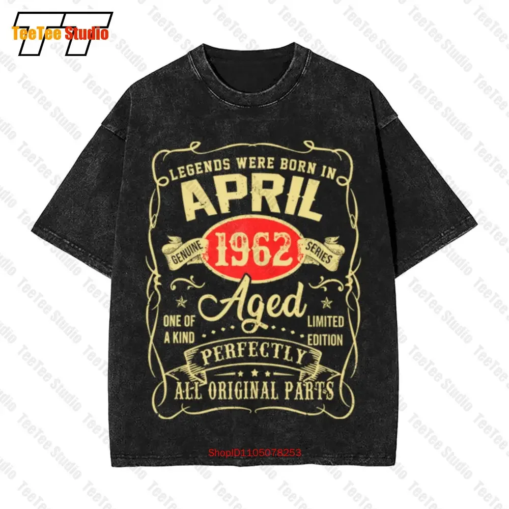 Legends Were Born In April 1962 59Th Birthday Short Sleeve Tee Oversized T-Shirt 3QNC