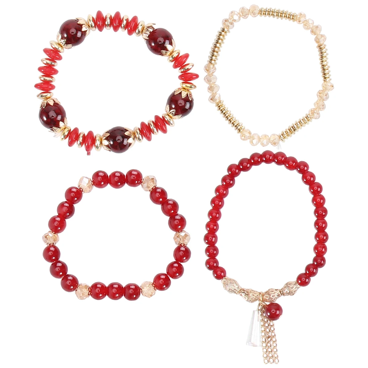 

Wristbands Tassel Bracelet Fashionable Bangle for Girls Crystal Red Tassels