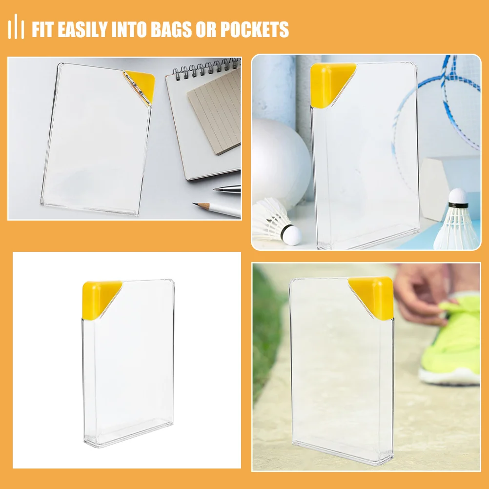 2 قطعة زجاجة مياه بلاستيكية مسطحة رفيعة قارورة سفر إبداعية مانعة للتسرب غطاء مثلث فريد محمول زجاجة محفظة خارجية #5