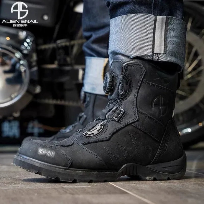 Alien Snail MT-20 Rally Motorcycle Boots CE Certified Drop Resistant Water Resistant Unisex Racing Off-Road Botas Moto