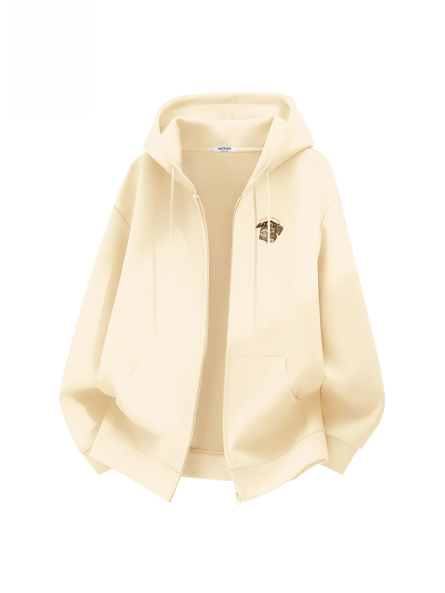 

Teenage Cartoon Hoodie Jaet Men's Light Beige Cardigan Zipper Design Cotton Polyester Blend Autumn Wear