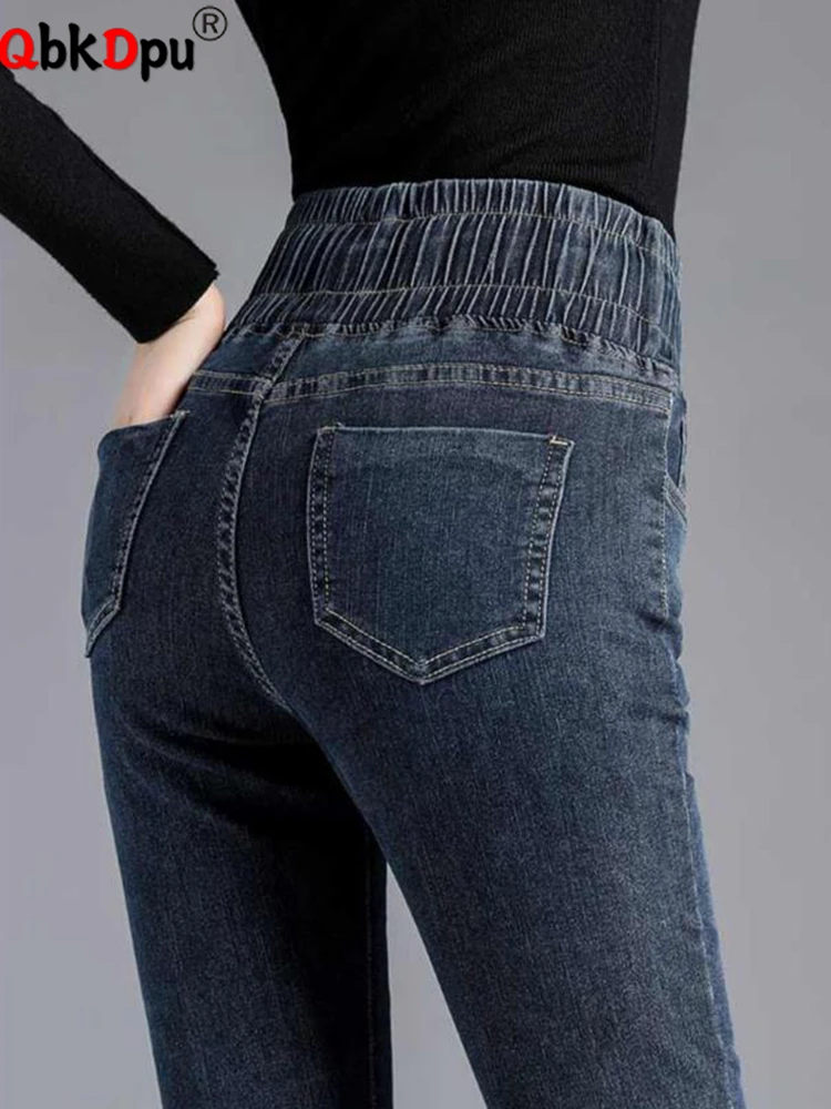 

Vintage High Waist Big Size 6xl Pencil Jeans Strecth Skinny Casual Denim Pant Lace Up Fashion Vaqueros New Woman Leggings Jeansy