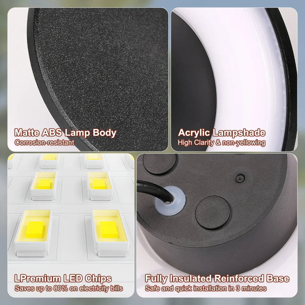 Indoor Round Wall Lamp/Modern Minimalist Style Bedroom Bedside Table Staircase Porch Warm Light 13cm/16cm/22cm LED Light Source