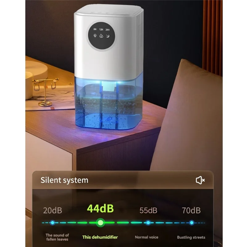 ABRU-Smart Dehumidifier Home Portable 1.7L Large Capacity Suitable For Bathroom Basement With Timing & Color Lights