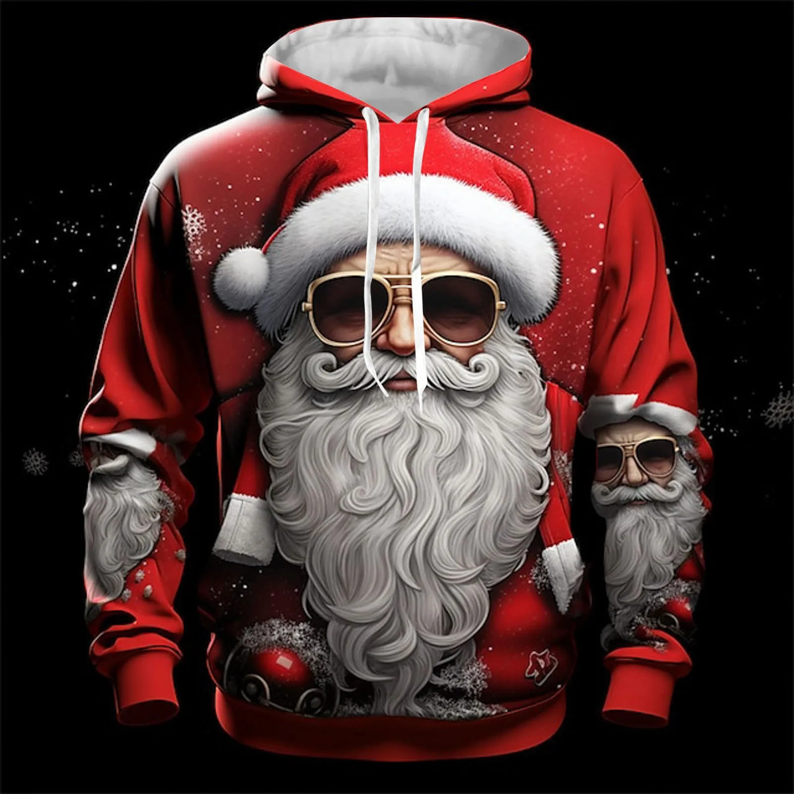 

New Trend Christmas Hoodie Men Autumn And Winter Casual Cool Santa Claus Print Pullover Sweatshirts Streetwear Xmas Hoodies