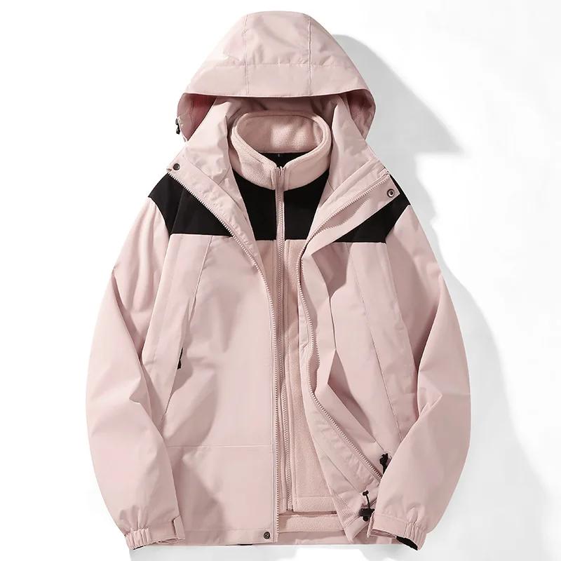 

Куртка Водонепроницаемая куртка Пара Стиль Три в одном Флисовая подкладка Толстый и теплый ветрозащитный костюм для альпинизма на открытом воздухе