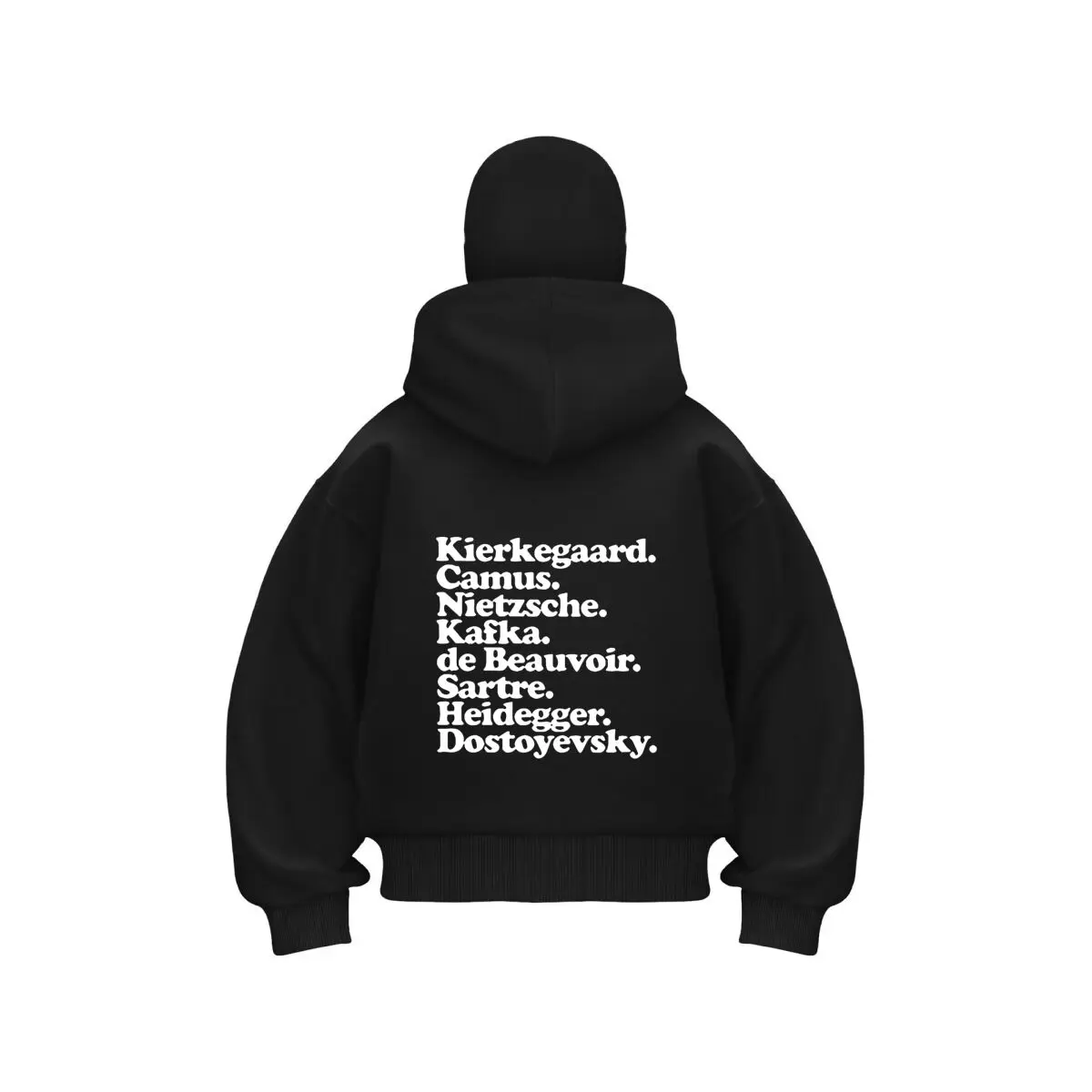 Philosopher List Intellectual  Text Art Double Hood Warm Outdoor Men's Winter Casual Sweatshirt