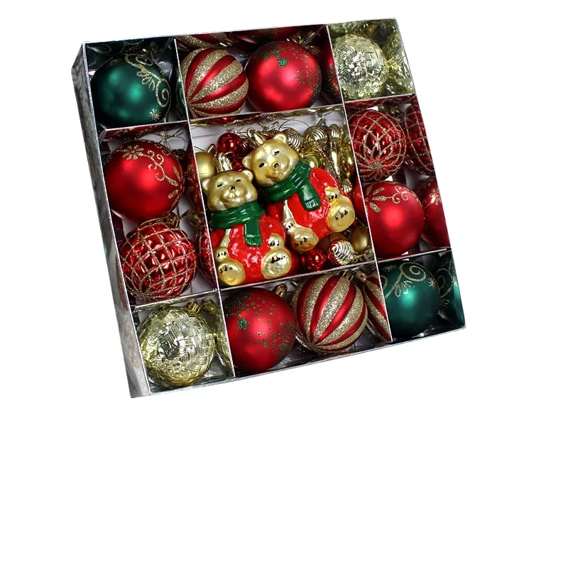 

New Christmas Ball 44 Set Painted Special-shaped Plastic Electroplated Balls Christmas Decorations Gatherings Holiday Supplies