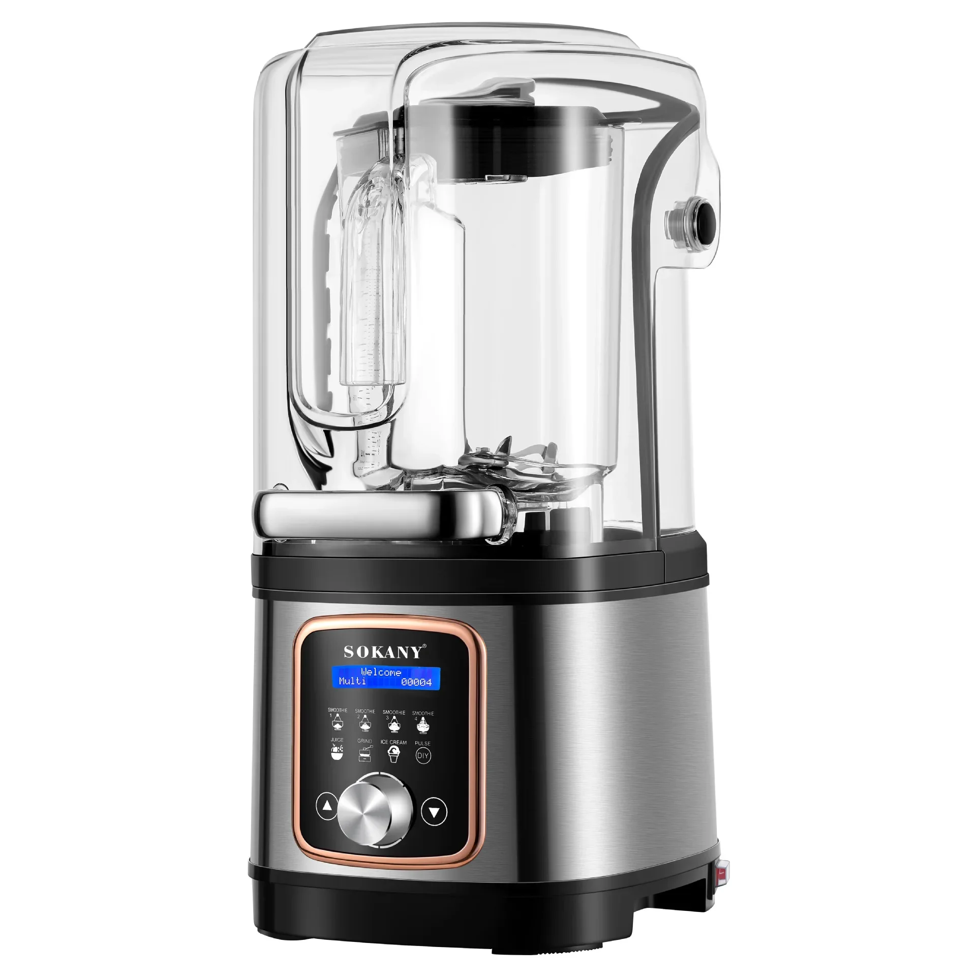 Houselin 8000W Professional silent blender,Appointment timing,Touch screen+knob for Puree,Ice Crush,Shakes and Smoothies,Silver