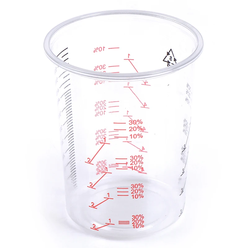 B*10/50PCS Plastic Paint Mixing Cups 600ml Mixing Pots 600ml Disposable Paint Mixing Cup Transparent Paint Mixing Calibrated Cup