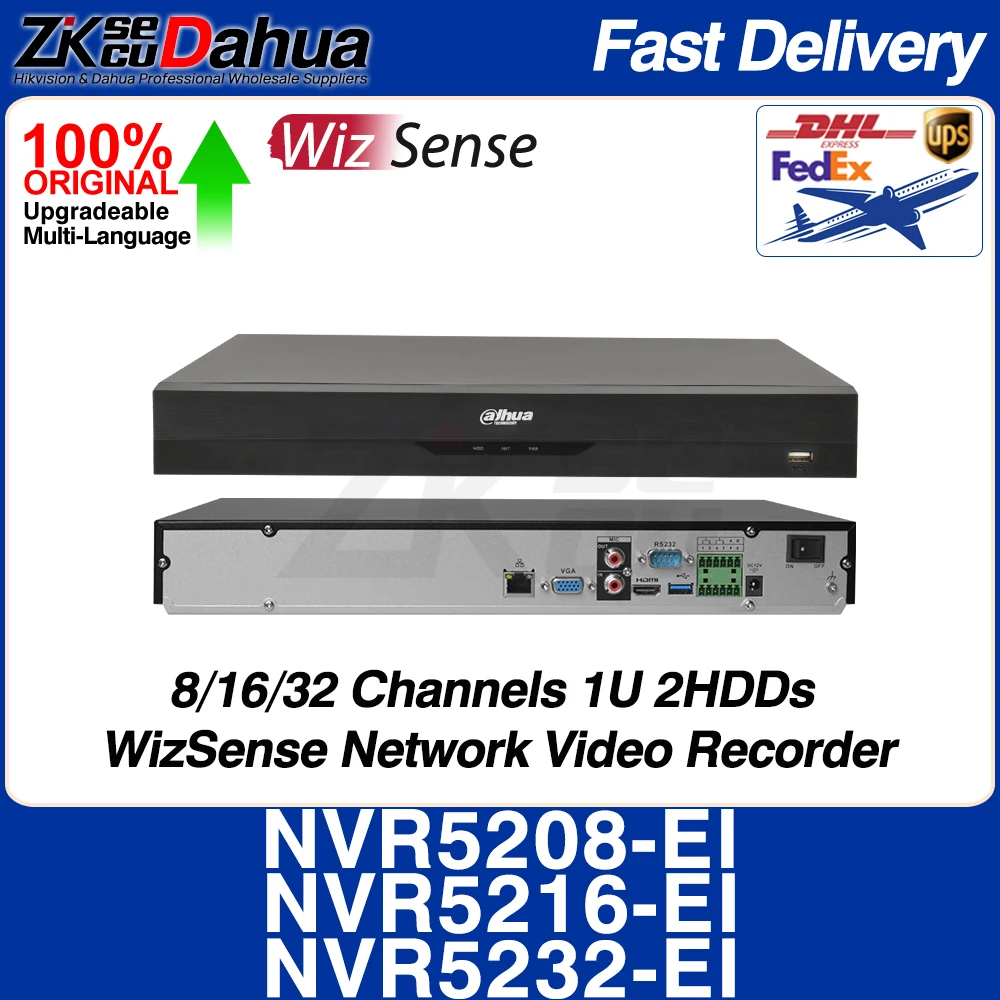 Dahua NVR5216-EI NVR5232-EI 16/32CH 1U 2HDDs WizSense Network Video Recorder AI By NVR Face SMD Face Detect Recognise AcuPick