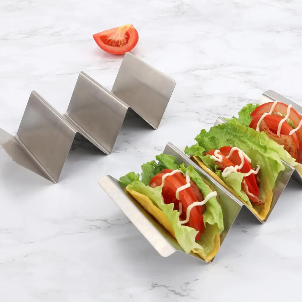 Oven Taco Holder Stackable Burrito Stand Stainless Steel Safe BPA Free Taco Tray Dishwasher Safe Taco Rack Kitchen Accessories