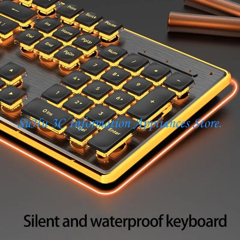 Plugs And Play USB Cord Keyboards Mechanical Feel Silents Colorful Backlit IPX4 Dust Water Resistant For Gaming