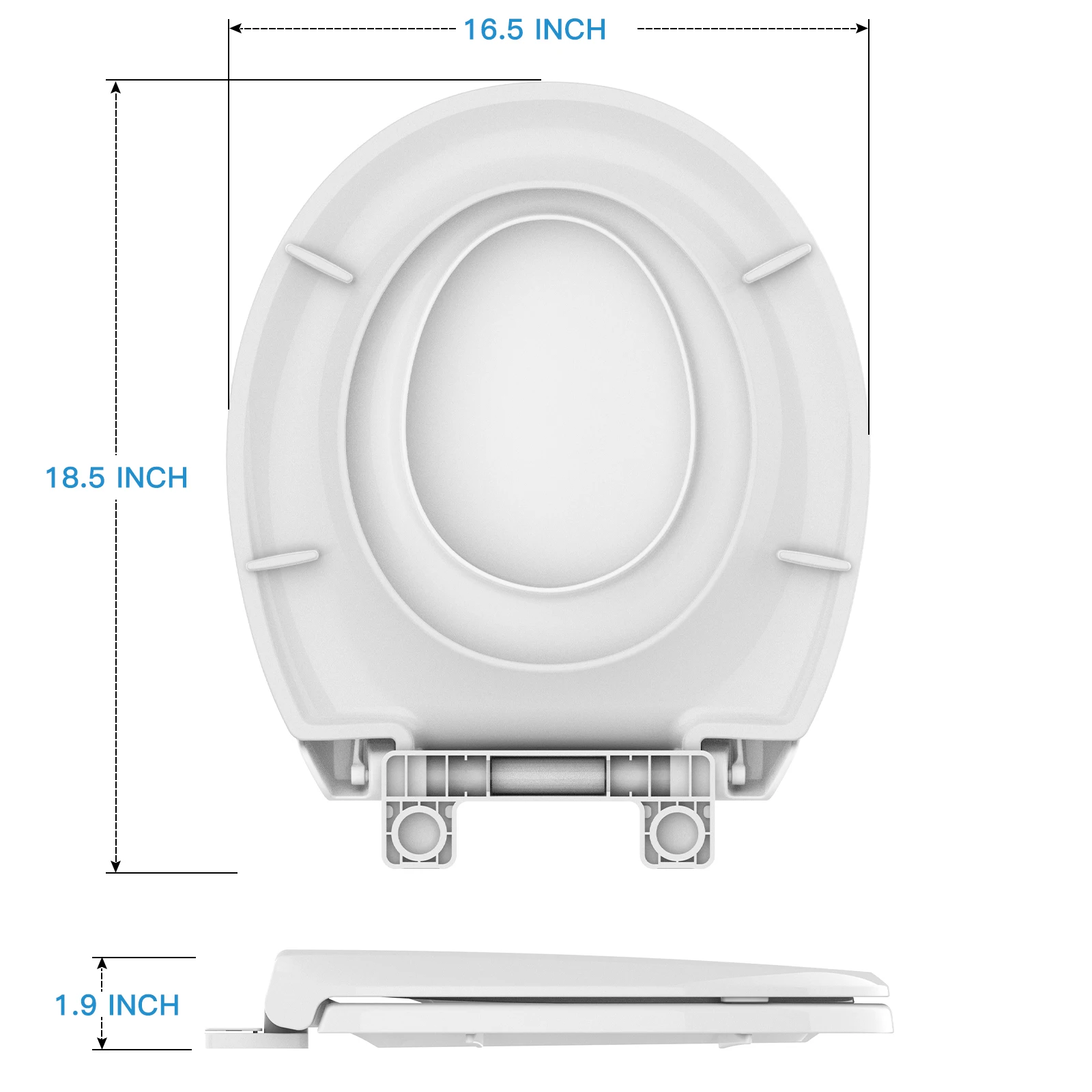 17 Inch Bidet Toilet Seat for Elongated Toilet with Dual Nozzle Self-Cleaning Non-Electric Feminine Hygiene Toilet Seat Cover