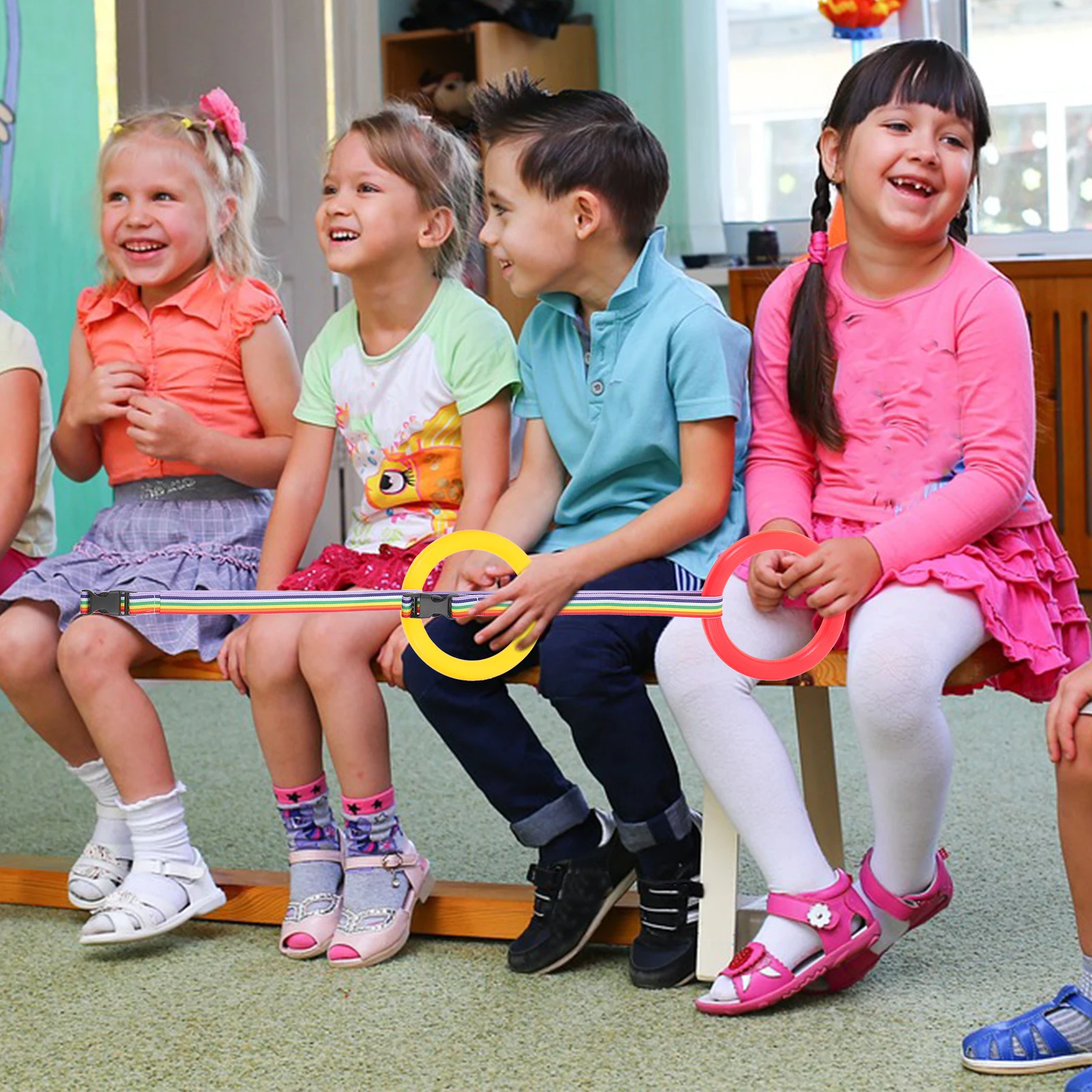 6 Stück Vorschul-Gehseil-Sicherheitsleine für Kinder, Anti-Verlust-Gurt für Gruppenausflüge, Parkwanderungen, Klassenzimmer
