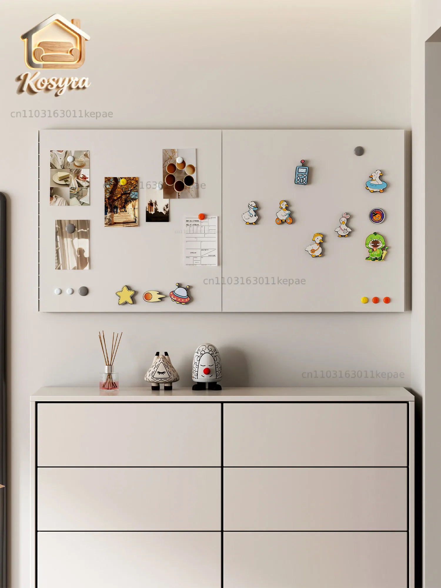 Custom design Bookcase Magnetic suction whiteboard Wall-mounted storage shelf Photo wall Refrigerator sticker Hallway wall Decor