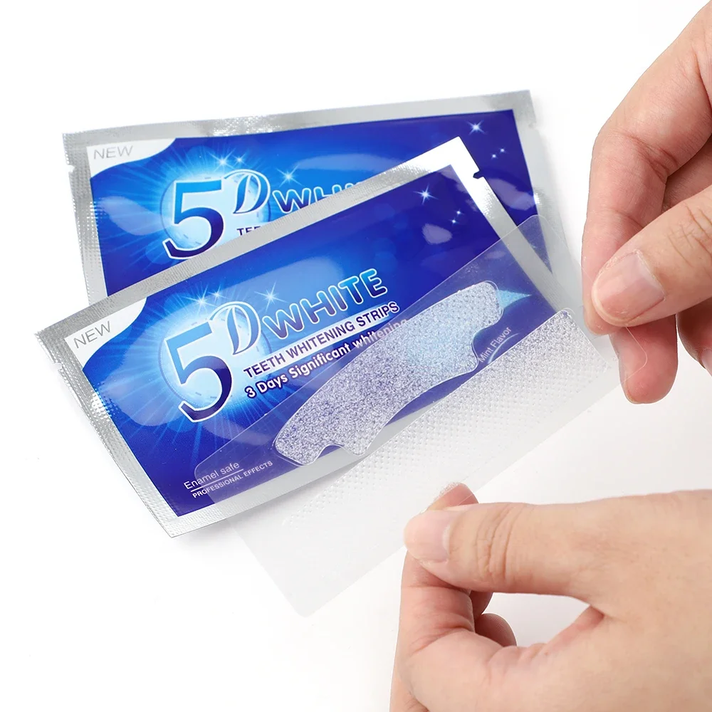 5D Teeth Whitening Strips Tooth Whitener Gel Remove Plaque Stains Oral Hygiene Cleaning Dental Tools Fresh Breath Dentistry Care