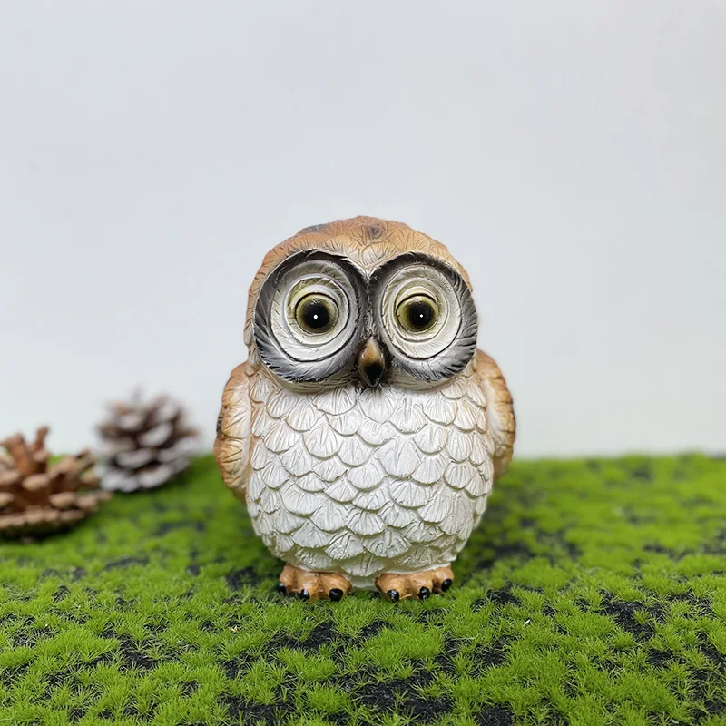 LED Solar Lamp for Garden Decoration, Cute Owl Animal, Powered Outdoor Statues, Waterproof