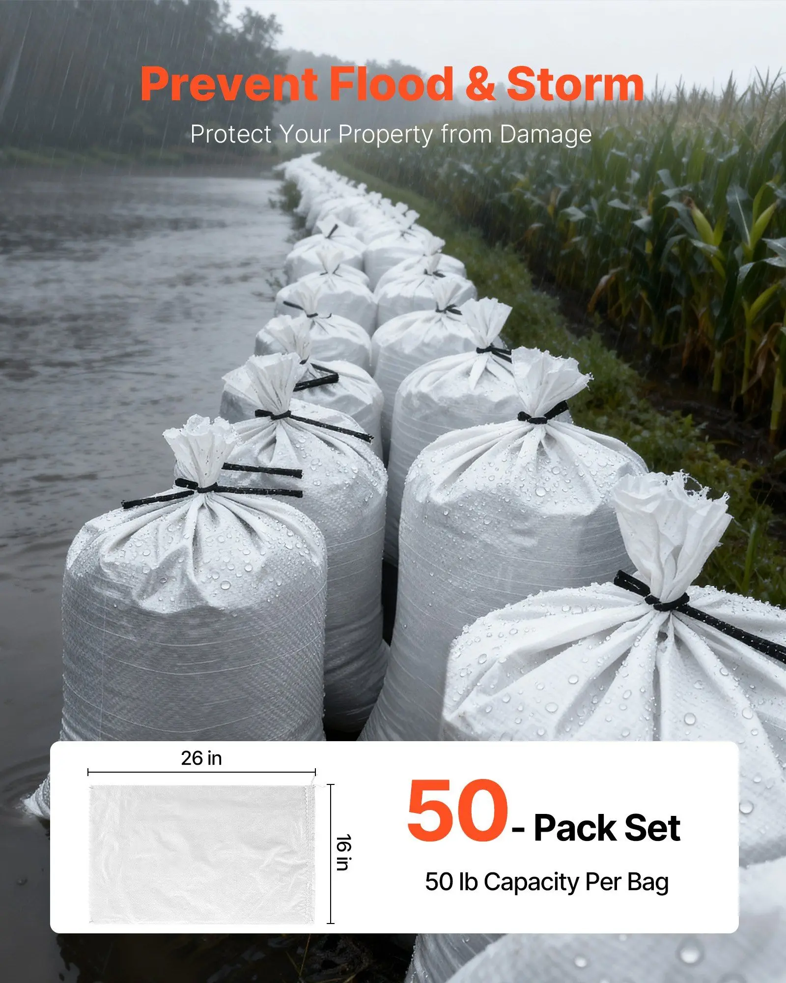 Heavy Duty Sand Bags, 50Pack 14