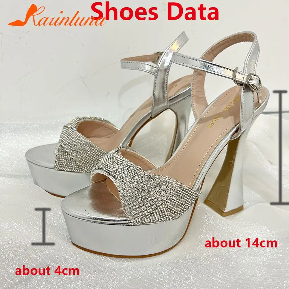 Super Thick High Heeled Party Women Sandals 2023 Hot Fashion European Style Ankle Buckle Ladies Sandals Summer Comfy Walking