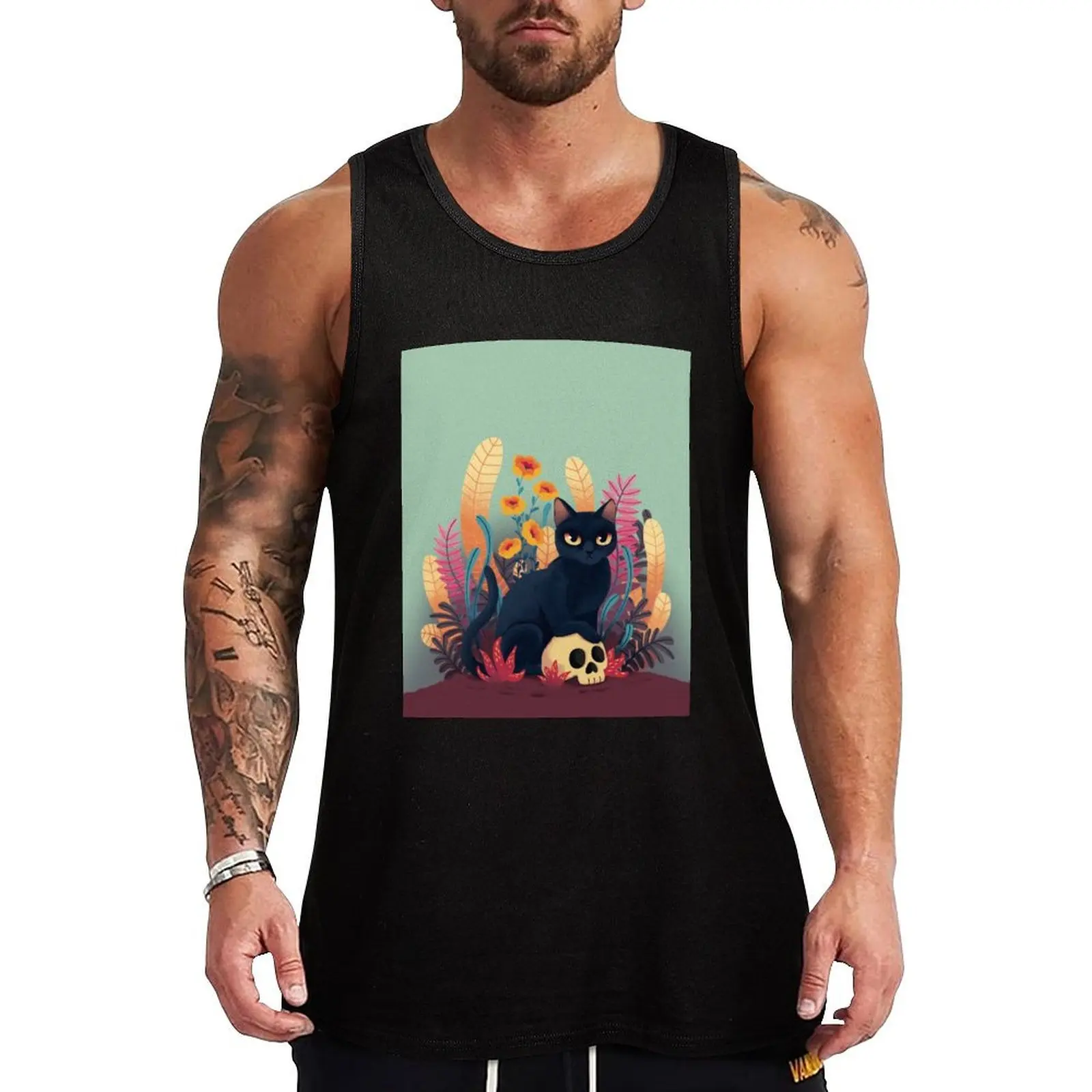 Skull kitty Tank Top Lightweight Tank Top Breathable Quick Dry Sleeveless
