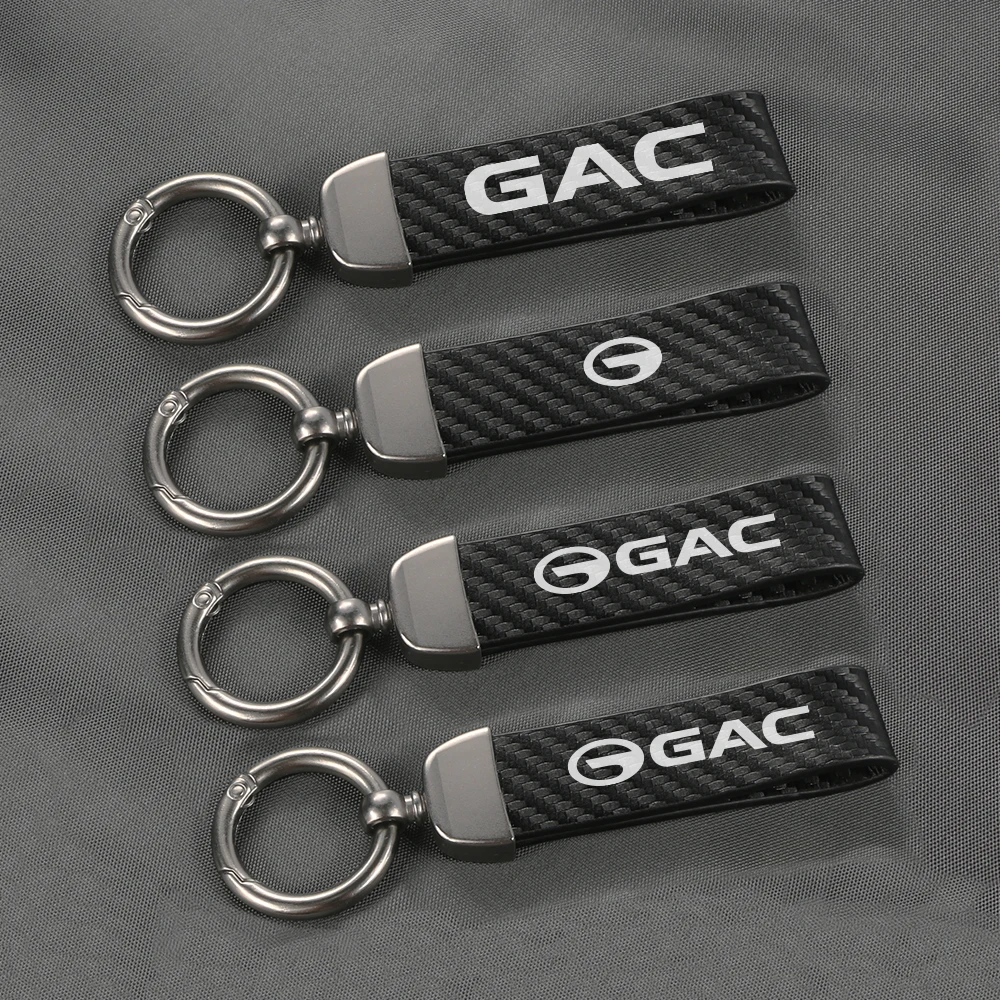 For GAC Trumpchi Aion GS8 GS4 GS3 Empow GS5 Coupe Carbon Fiber Pattern Auto Key Holder Car Keychain Creative Styling Accessories