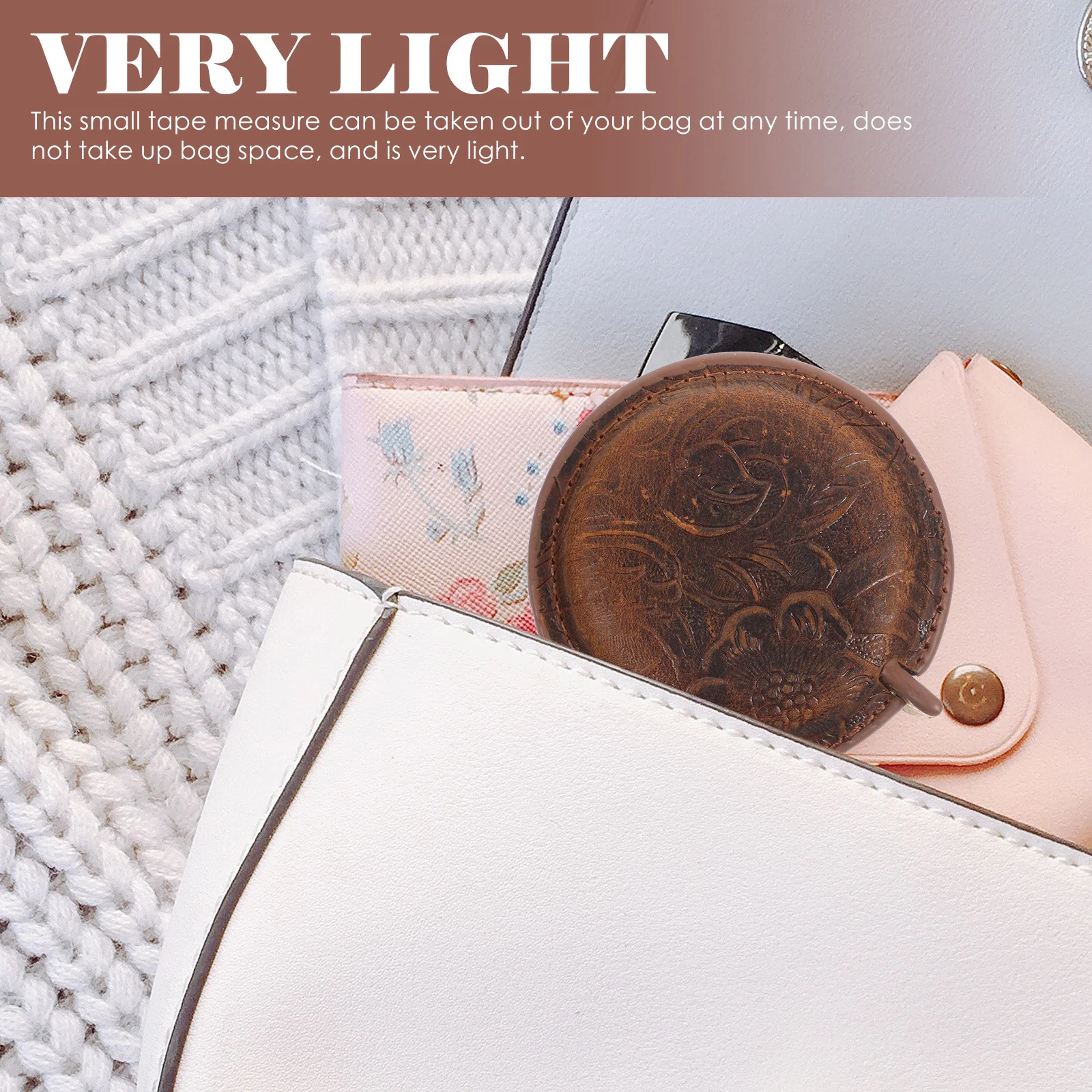 

1pcs Vintage Tape Measure High-Quality Cowhide Retractable Sewing Measuring Tool Lightweight Body Measurer For Home Craft Waist