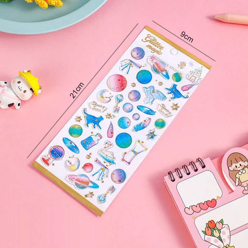 Autocollant créatif auto-adhésif en cristal pour fille, adhésif transparent, 3D, décoratif, mignon, pour téléphone portable, scrapbooking