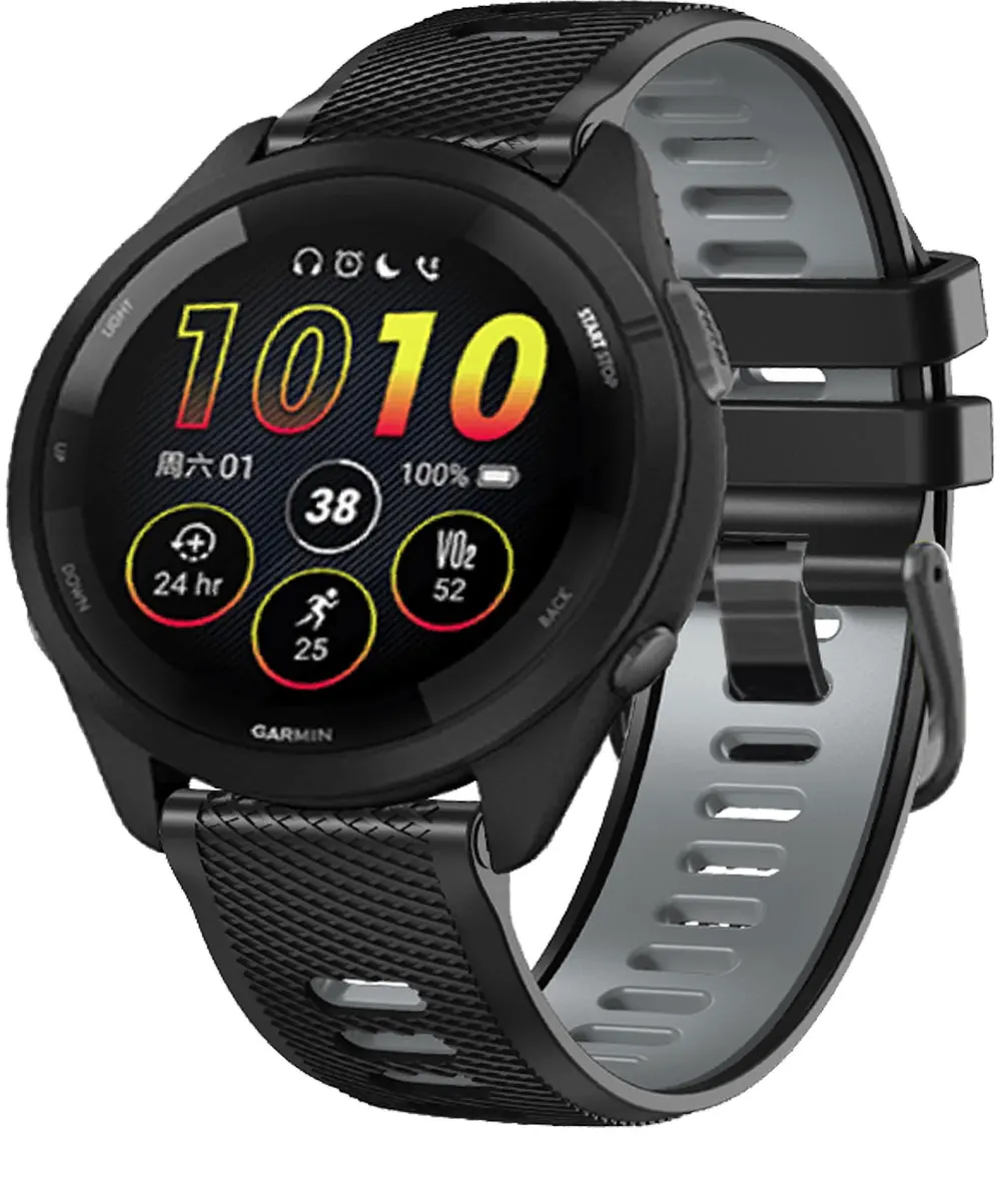 22 mm Silikon-Smartwatch-Armband für Garmin Forerunner 265, Ersatzgürtel für Forerunner 255 Music Vivoactive 4 Venu 2 Armband – Detail 20