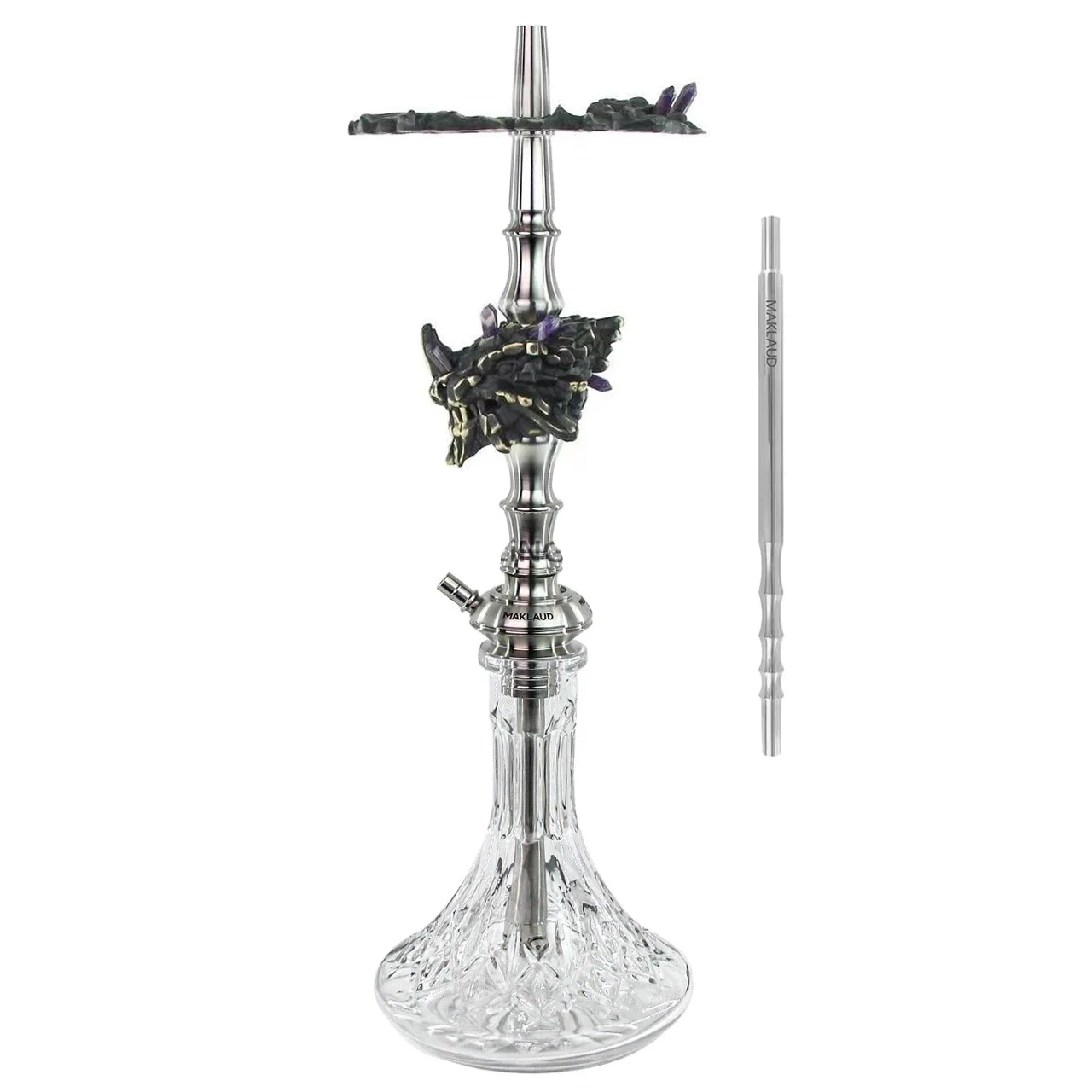 Maklaud Helios Zimokku Hookah Shisha High Quality Stainless Steel with Glass Bottle Single Hose