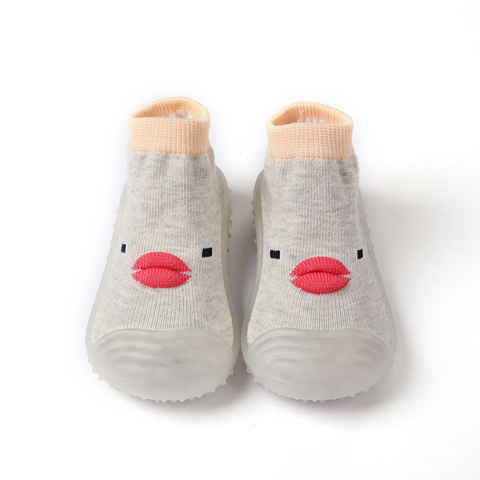 Kinderen Peuter Schoenen Herfst En Winter Jongens En Meisjes Baby Vloer Sokken Anti Slip Comfortabele Effen Kleur Cartoon Eend Patroon