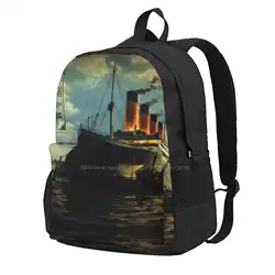 Vintage Titanic Ship With Boarding Pass Hot Sale Schoolbag Backpack Fashion Bags Titanic Vintage Ship Boarding Pass Ships