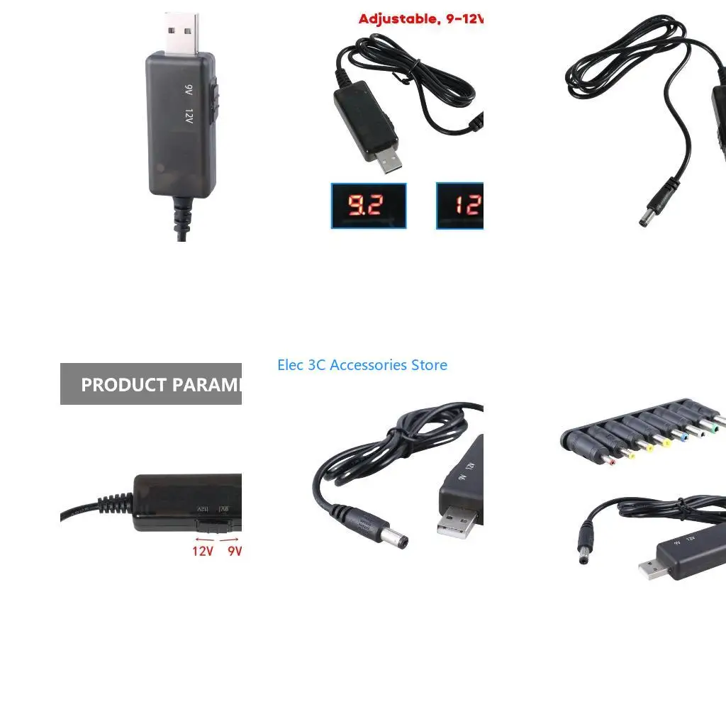 Y51A USB DC5V To 12V 9V Power Cable USB To DC-Jack Adapter Wire Usb Power Cord