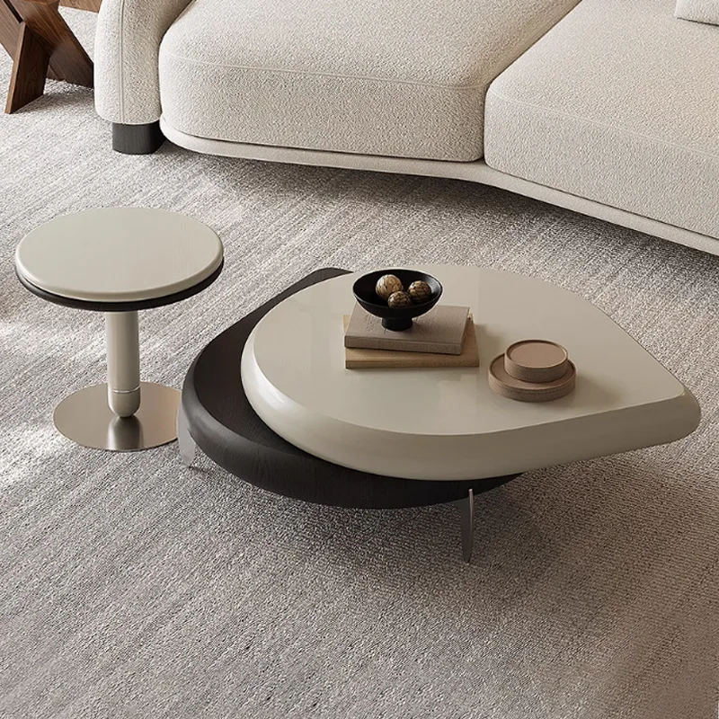 Italian minimalist rotating art coffee table special-shaped living room household small apartment simple high-end light luxury c