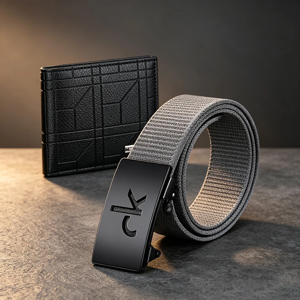 2pcs Fashion Retro Men's Belt Wallet Set Simple Men's Business Formal Occasion Belt High Quality Men's Daily Wear Matching