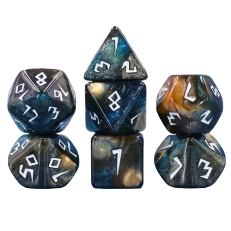 

7 шт./набор, многогранные цифровые игральные кости