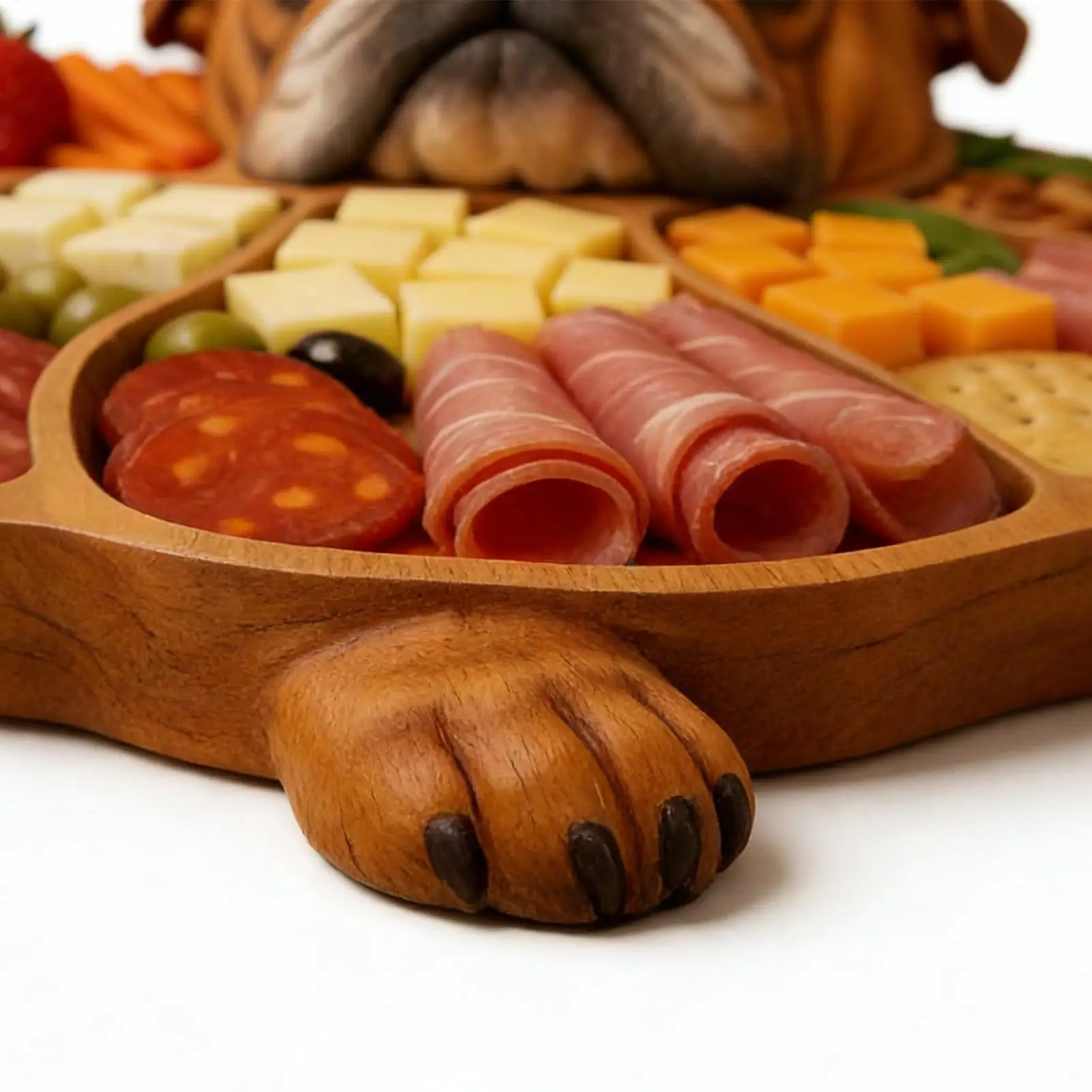 

Деревянный поднос для подачи еды с несколькими отделениями, декоративный поднос для сервировки стола, для сыра, мяса, фруктов, конфет